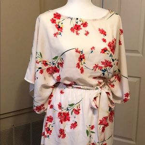Floral dress w/dolman sleeves